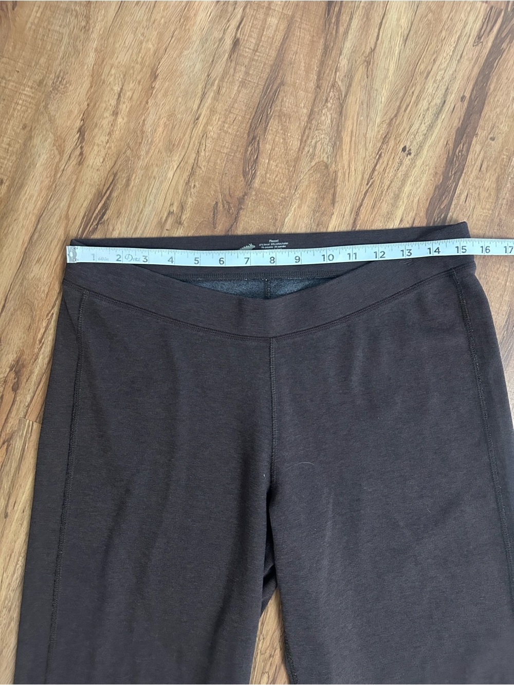 Horny Toad Wide Leg Chocolate Brown Low Rise Cropped Leggings Womens L - Picture 5 of 8